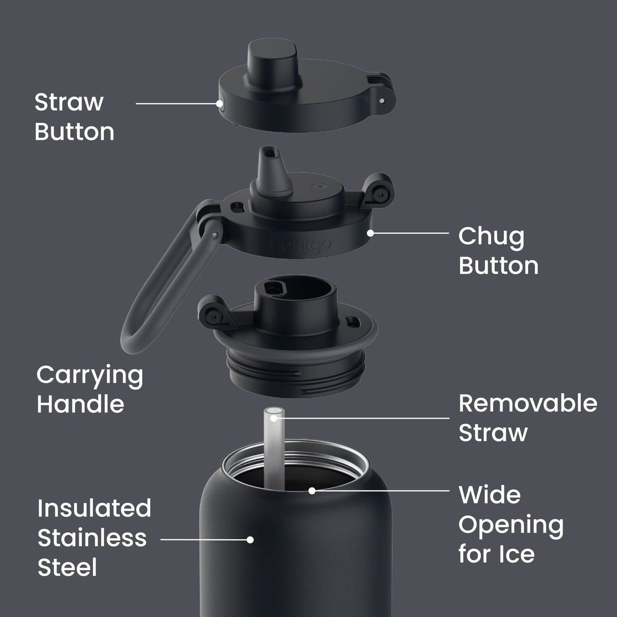 Bentgo Flip 2-in-1 Water Bottle (24 fl oz)
