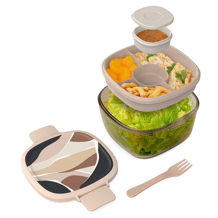 Bentgo Glass Prints All-in-One Salad Container O9